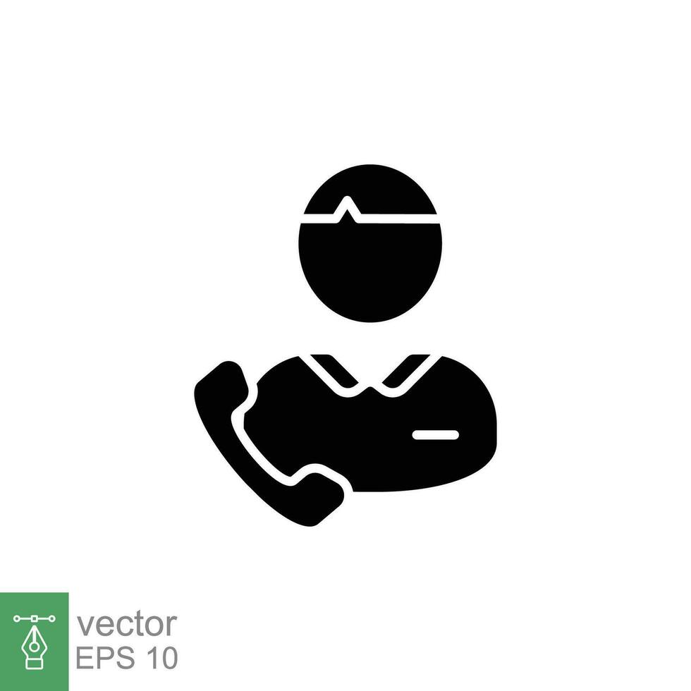 Customer service icon. Simple solid style. Client support, care, retention, advice, hand, business concept. Black silhouette, glyph symbol. Vector illustration isolated on white background. EPS 10.
