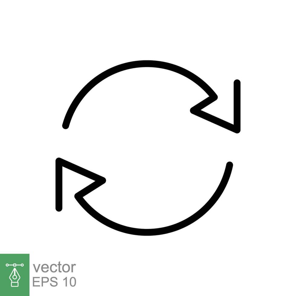 Exchange trade icon. Simple outline style. Replace, swap, reverse arrow, recap, change, flip, return cycle concept. Thin line symbol. Vector illustration isolated on white background. EPS 10.