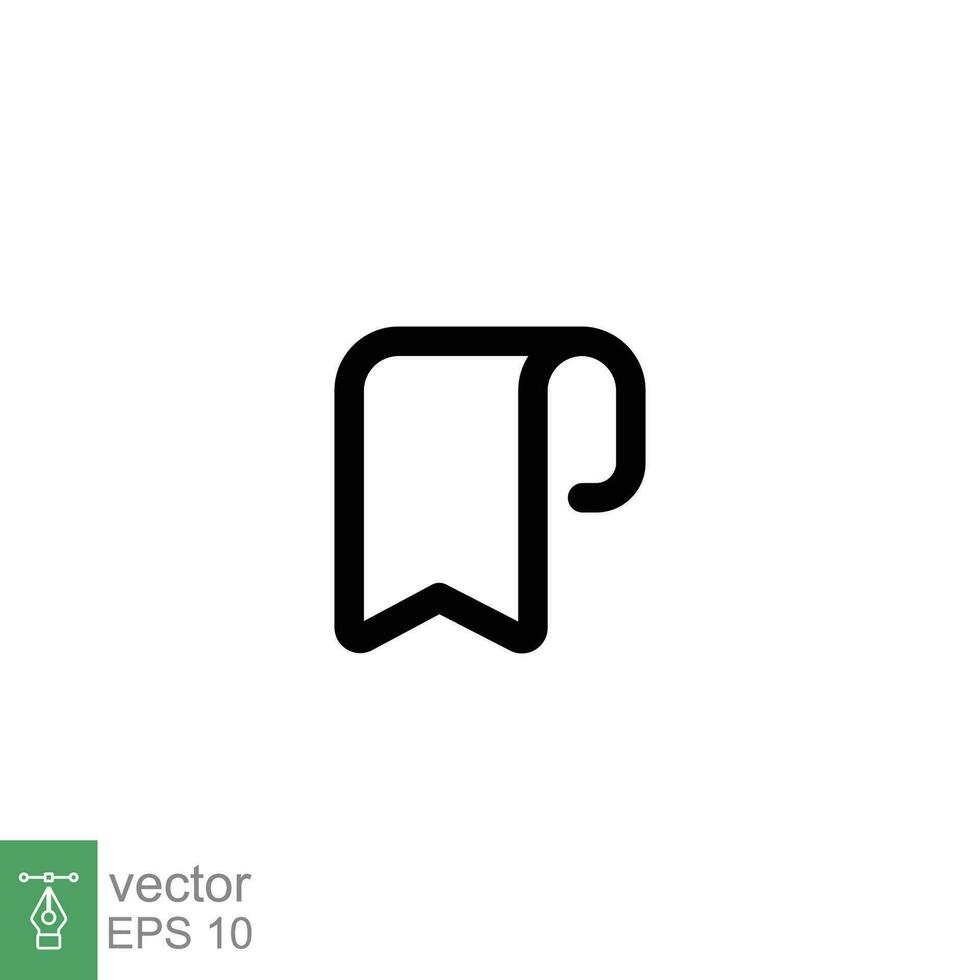 marcador icono. sencillo contorno estilo. bandera, cinta, favorito, importante, sitio web, computadora, tecnología concepto. Delgado línea símbolo. vector ilustración aislado en blanco antecedentes. eps 10