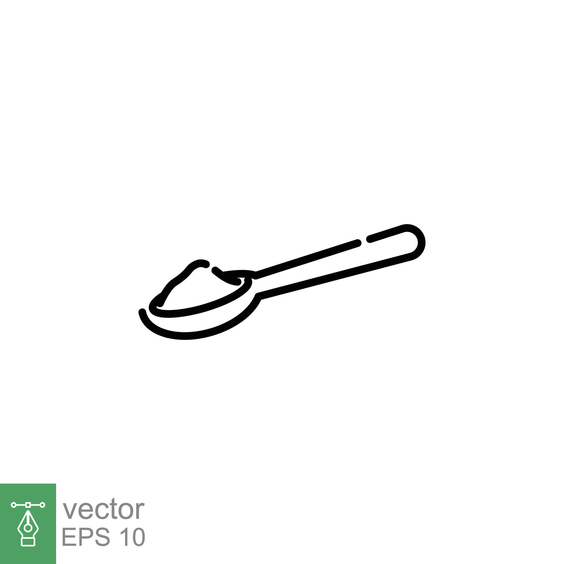 Spoon sugar powder icon. Simple outline style. Tea, coffee sweetener,  teaspoon, cooking ingredient concept. Thin line symbol. Vector illustration  isolated on white background. EPS 10. 25445412 Vector Art at Vecteezy