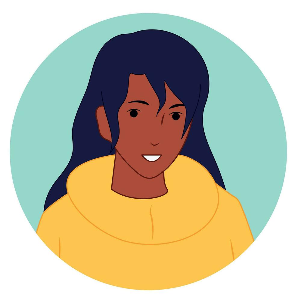 Avatar girl. Portrait of a woman. Color vector. vector