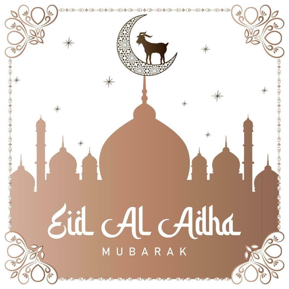 Eid Al Adha Mubarak Islamic Festival Greeting Design Template vector