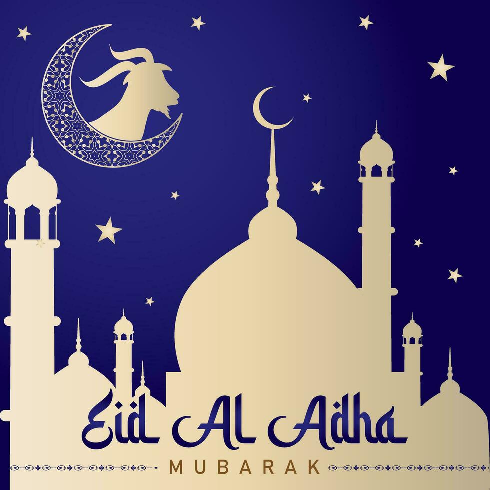 Eid Al Adha Mubarak Islamic Festival Greeting Design Template vector