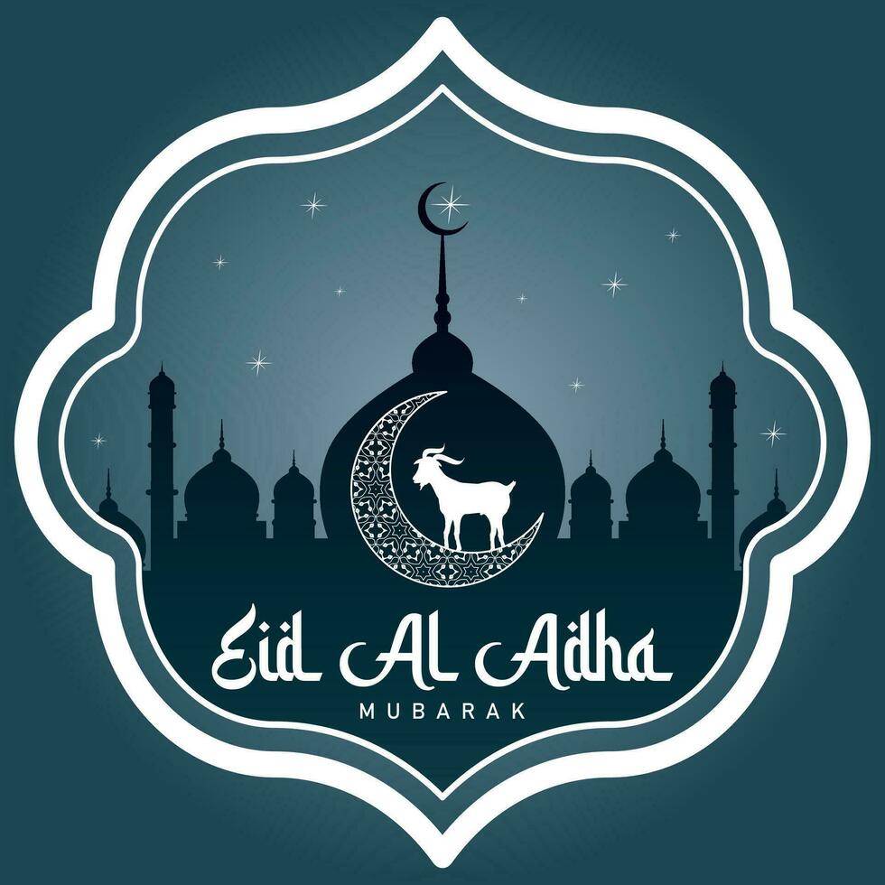 Eid Al Adha Mubarak Islamic Festival Greeting Design Template vector