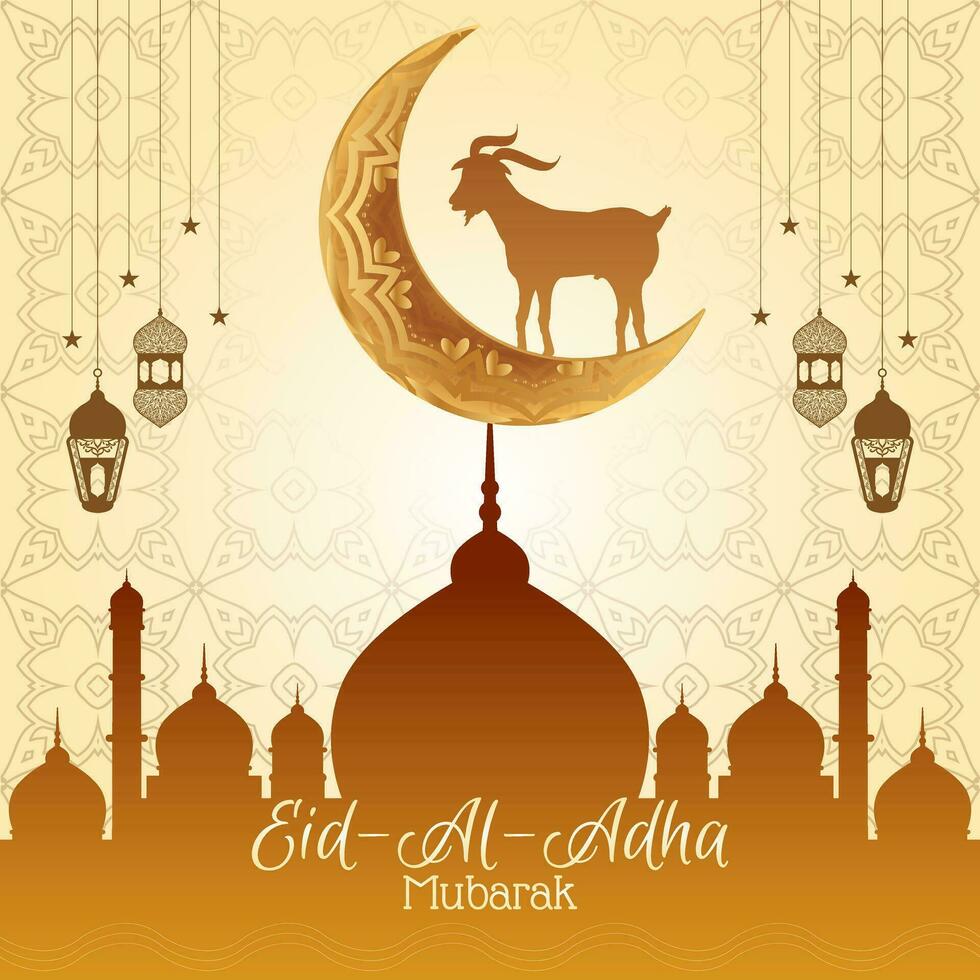 eid Alabama adha Mubarak islámico festival saludo diseño modelo vector