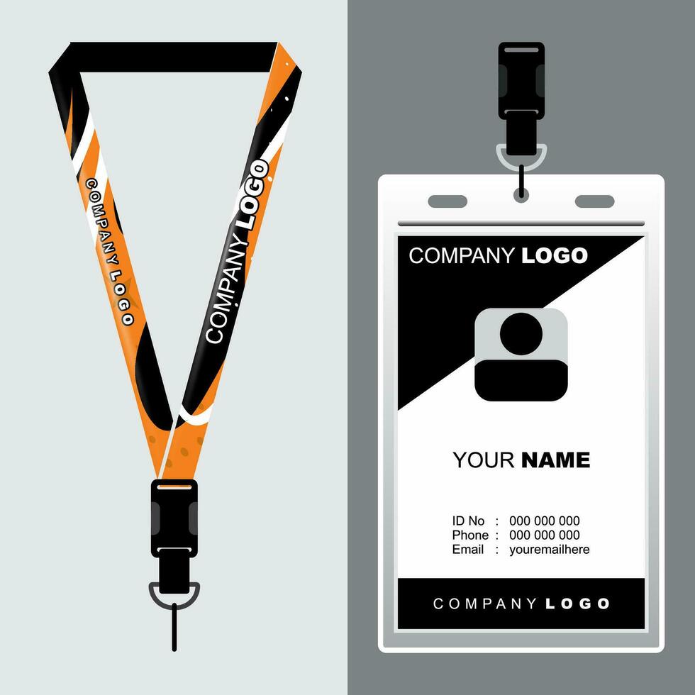 Lanyard Template Design For Company Purposes And More vector