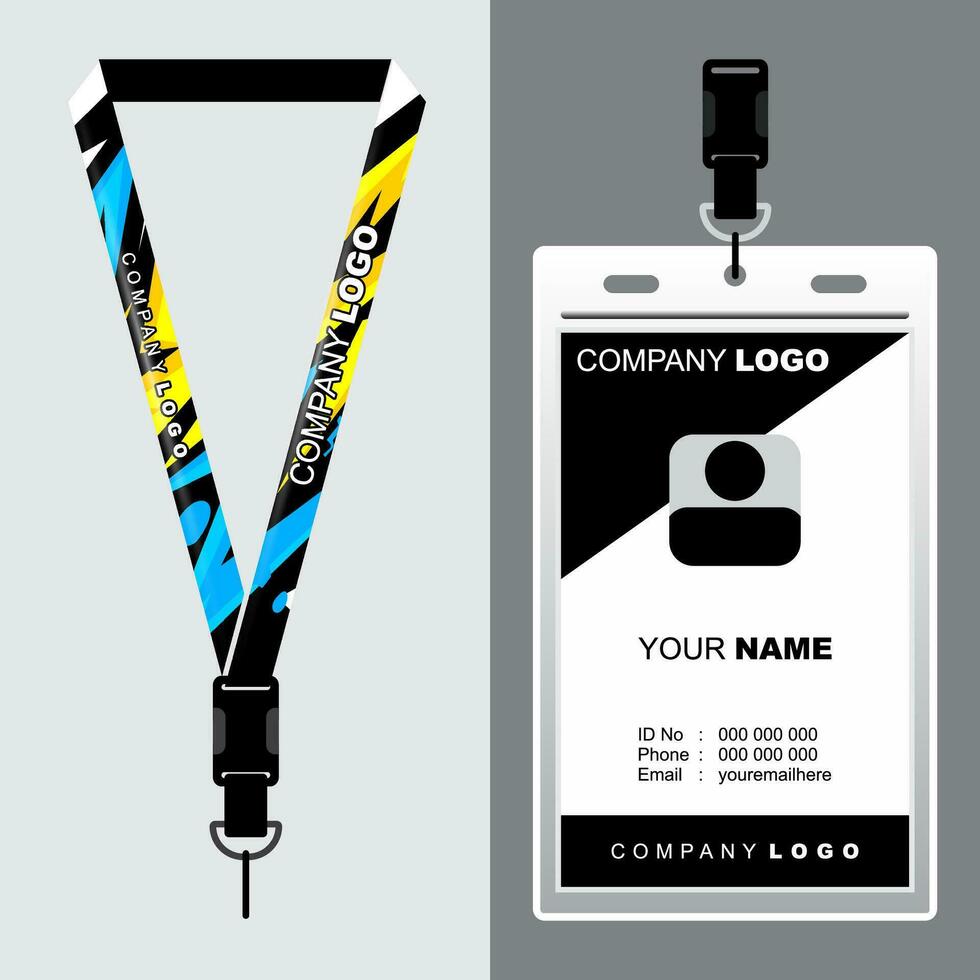 Lanyard Template Design For Company Purposes And More vector