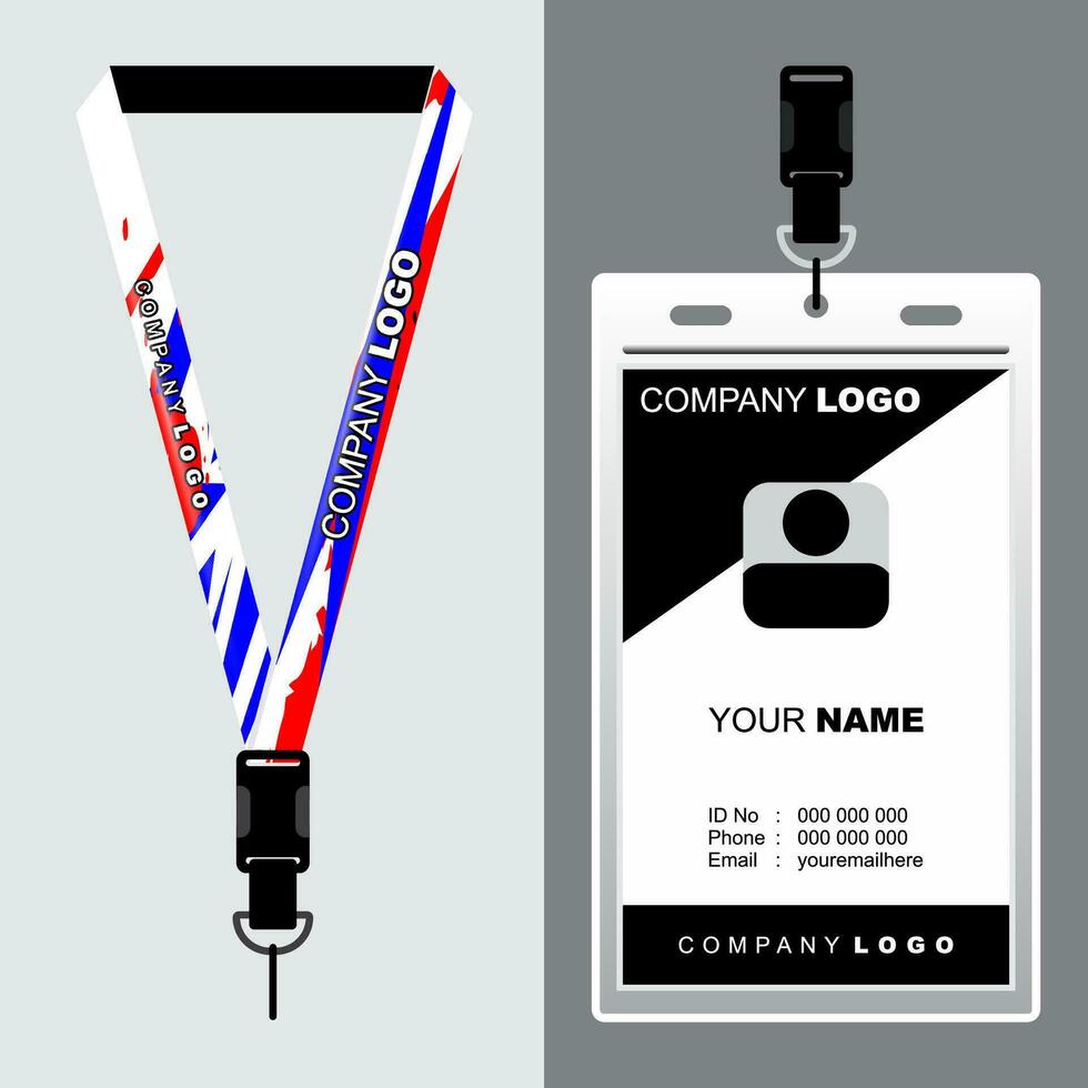 Lanyard Template Design For Company Purposes And More vector