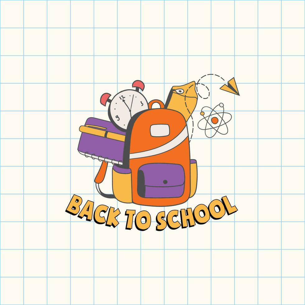 Hand drawn back to school illustration vector