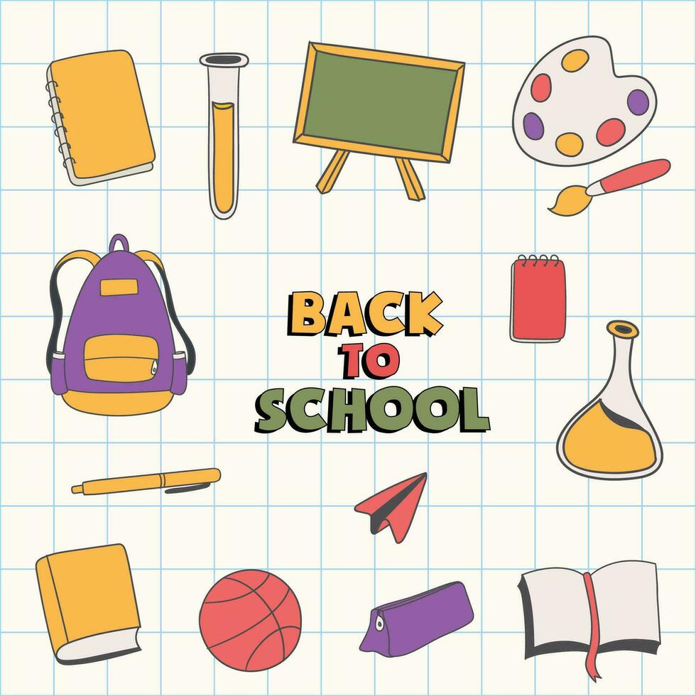 Hand drawn back to school illustration vector