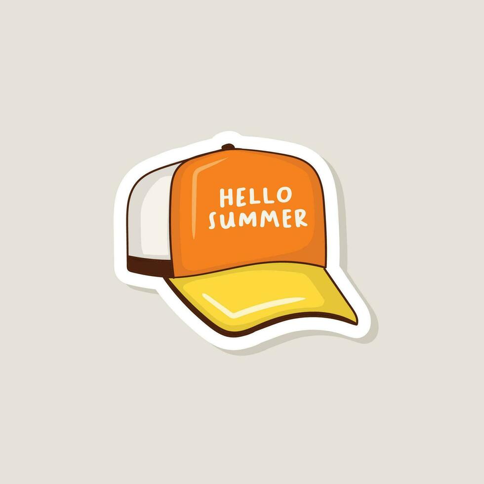 Colorful hand drawn summer sticker vector