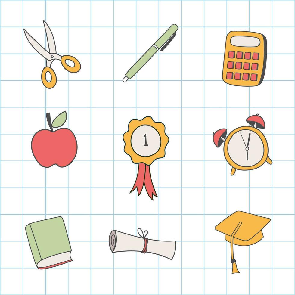 Hand drawn back to school illustration vector