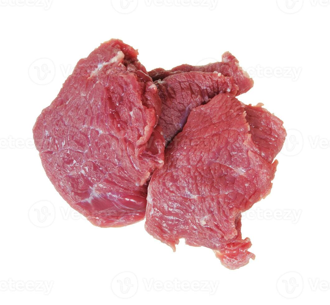 Beef meat isolated on white background without shadow. photo