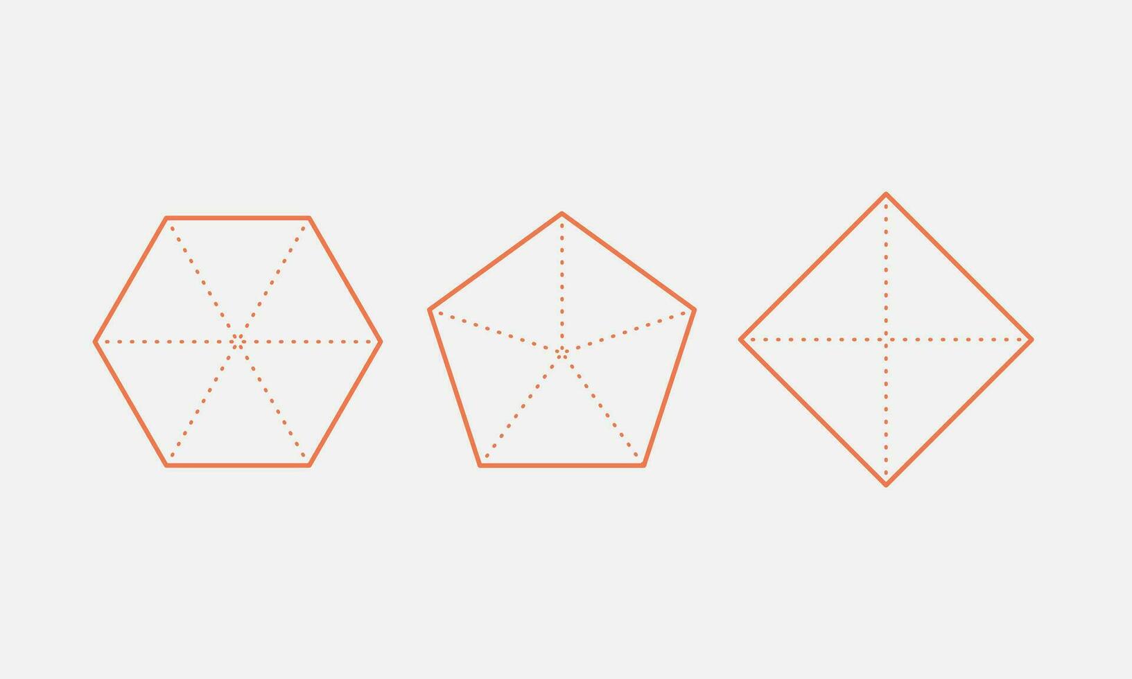 Basic radar chart line icon set. Diagram for analysis. Pentagon, hexagon,  square infographic structure. Vector illustration