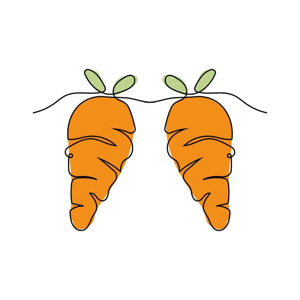 Zanahoria logo, vector jardín granja Zanahoria verduras, línea diseño, modelo ilustración