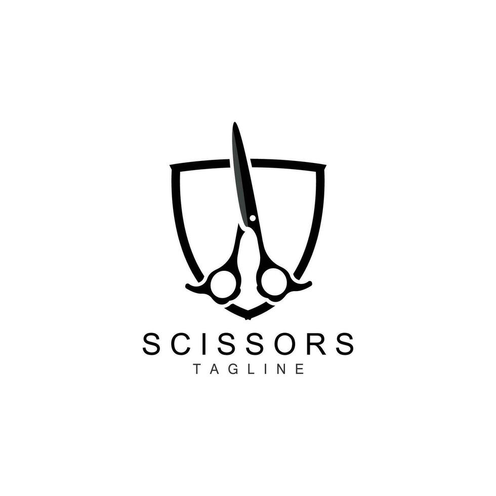 Scissors Logo, Shaver Vector, Simple Barber Shop Design, Icon, Background, Symbol, Template vector