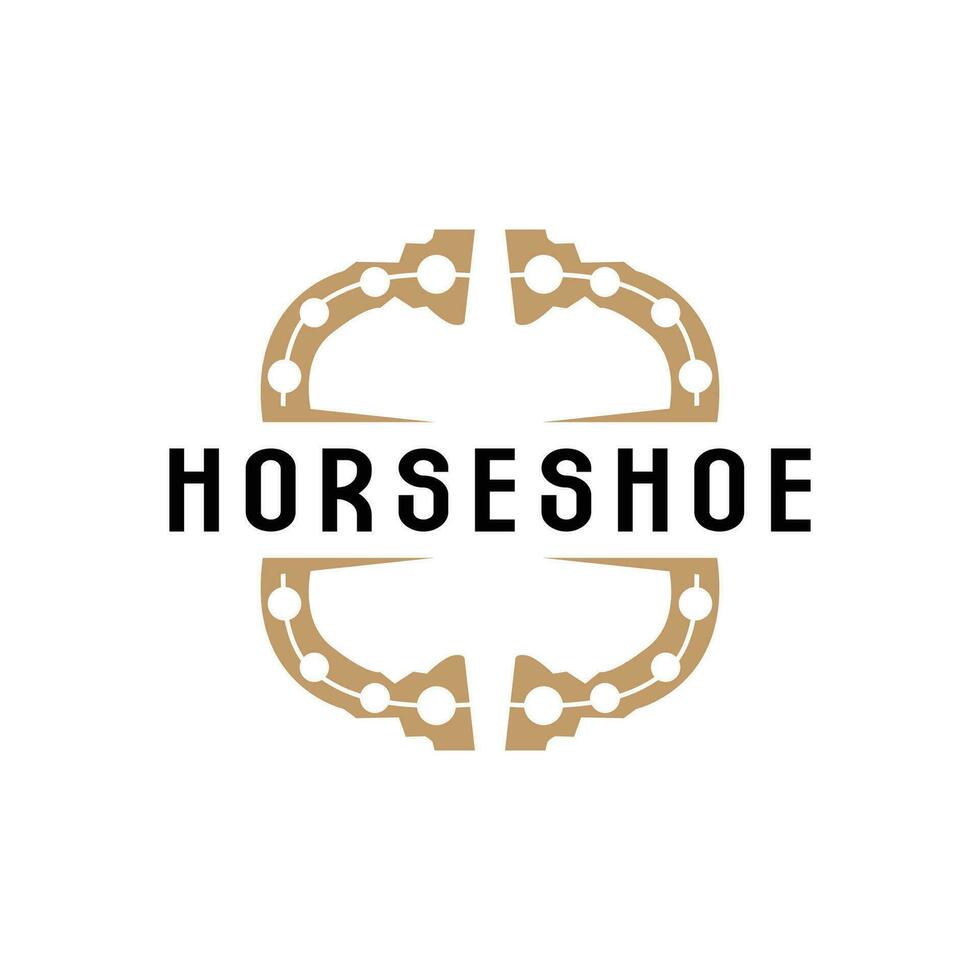 Horseshoe Logo, Cowboy Horse Vector, Icon Design Symbol Template vector