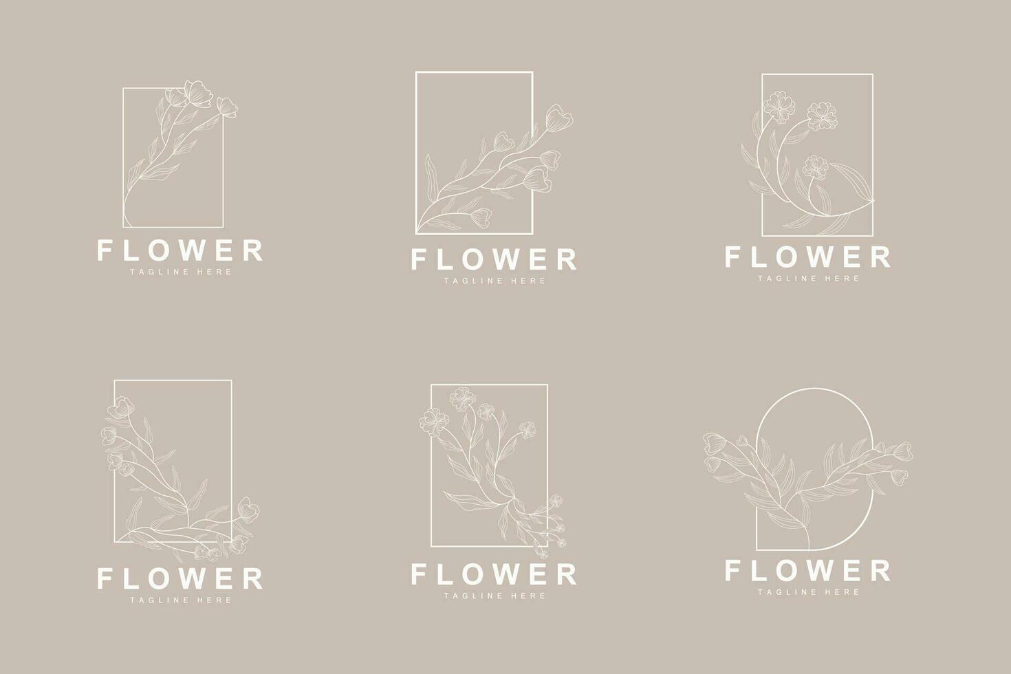 Floral Logo, Leaves And Flowers Botanical Garden Vector, Floral Design Of Life vector