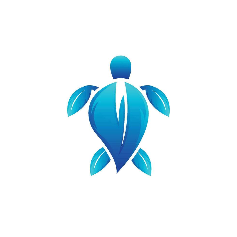 Sea Turtle Logo Design Protected Amphibian Marine Animal Icon Illustration, Vector Brand Corporate Identity