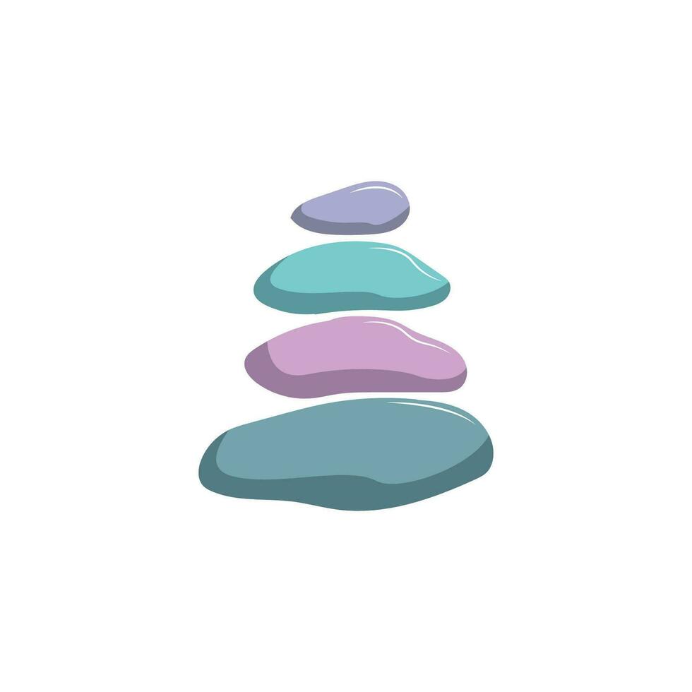 Stone Logo, Vector Zen Meditation Stone Balance Tranquility, Yoga Minimalist Simple Design, Silhouette Illustration