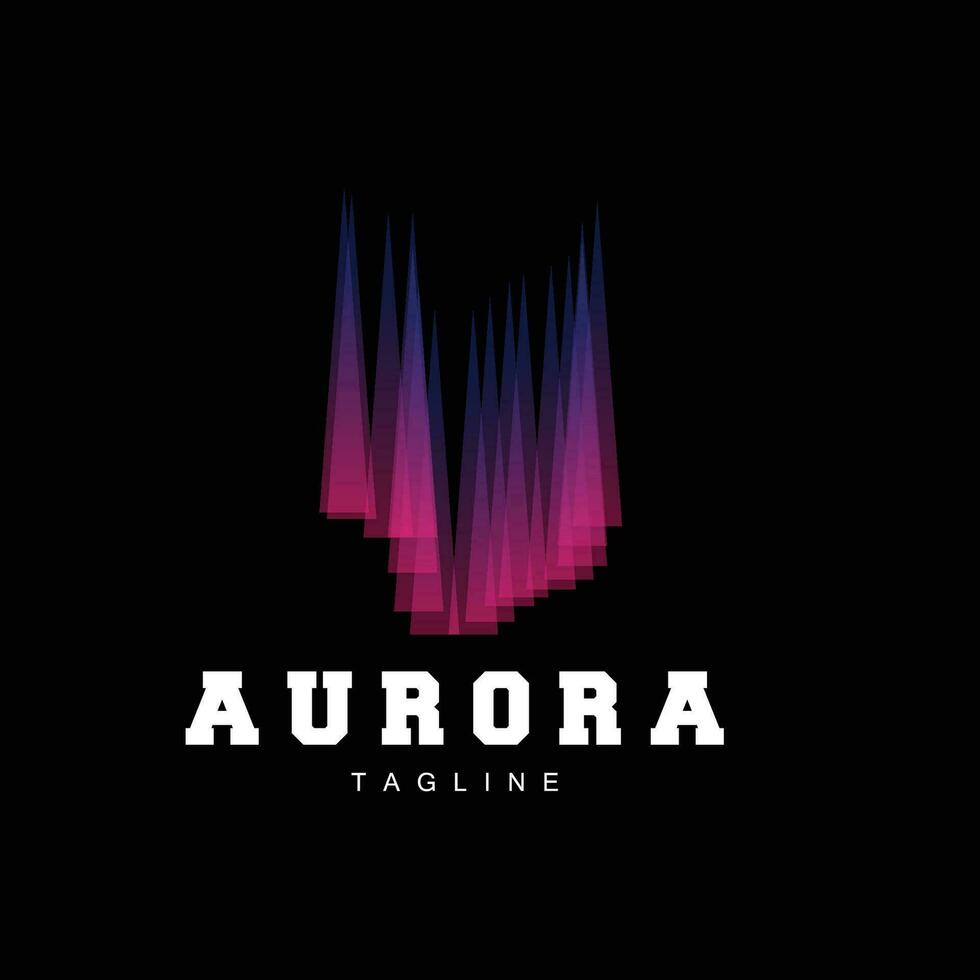 Aurora Logo, Simple Design Amazing Natural Scenery Of Aurora, Vector Icon Template, Illustration