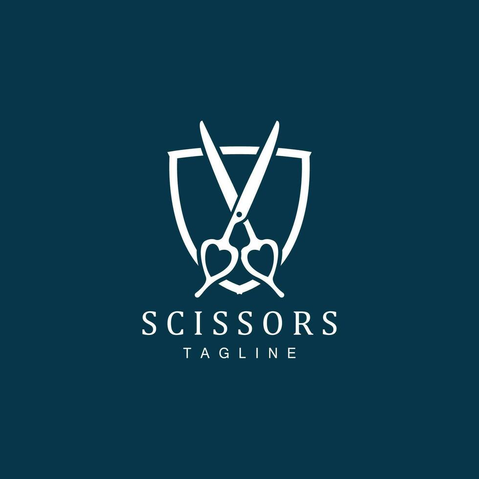 Scissors Logo, Shaver Vector, Simple Barber Shop Design, Icon, Background, Symbol, Template vector