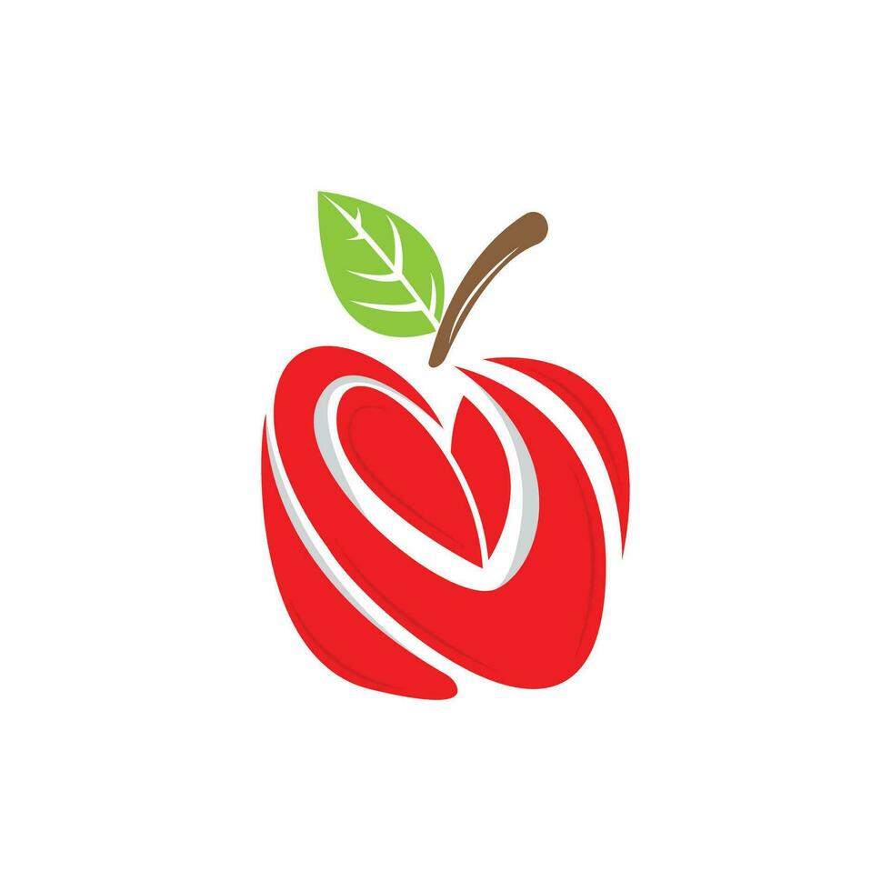 manzana logo. vector granja Fresco dulce rojo fruta, diseño con sencillo líneas, ilustración símbolo