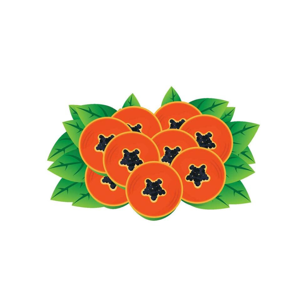 diseño de logotipo de papaya, vector de fruta de vitamina, icono de ilustración de marca de producto de fruta