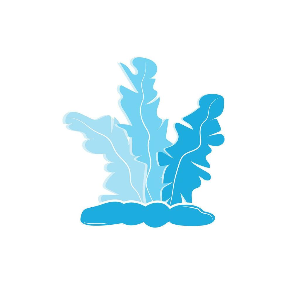 Seaweed Logo, Ocean Ornamental Plant Design, Marine Life Vector, Symbol Illustration vector
