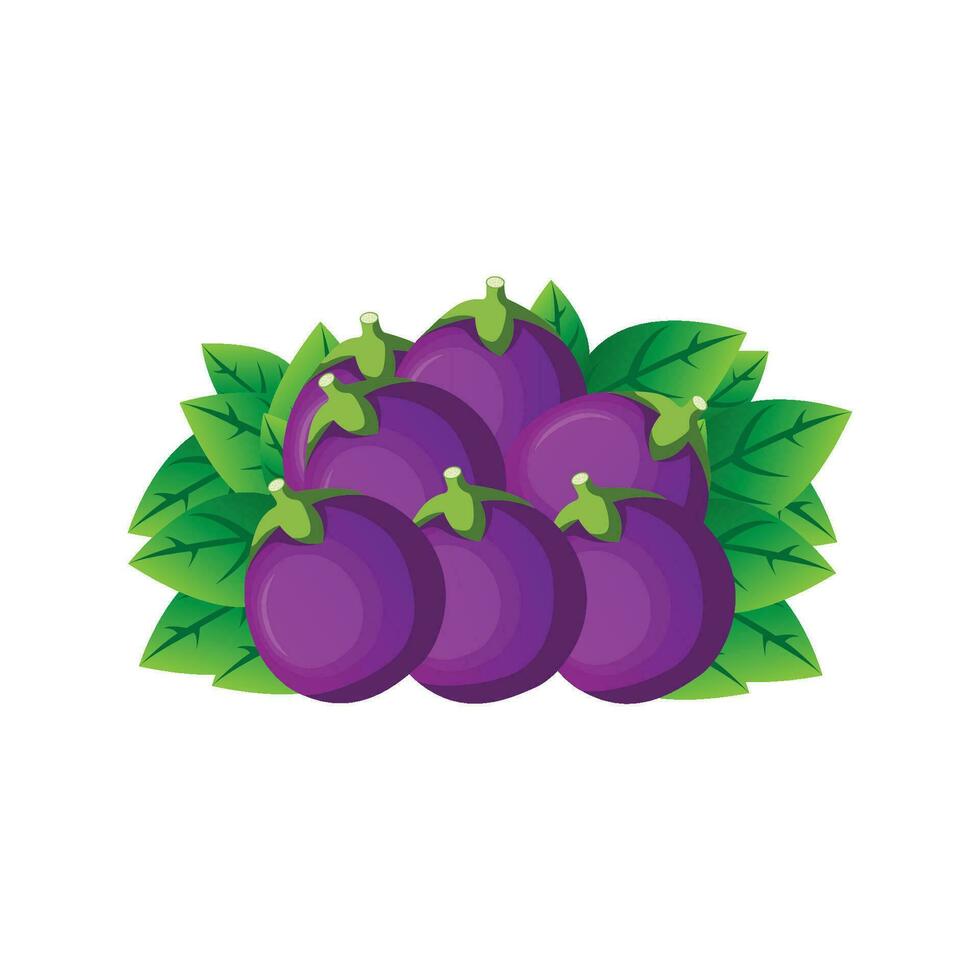 Eggplant Logo, Cooking Ingredients Vector, Farmer Garden Farmer, Illustration Template vector