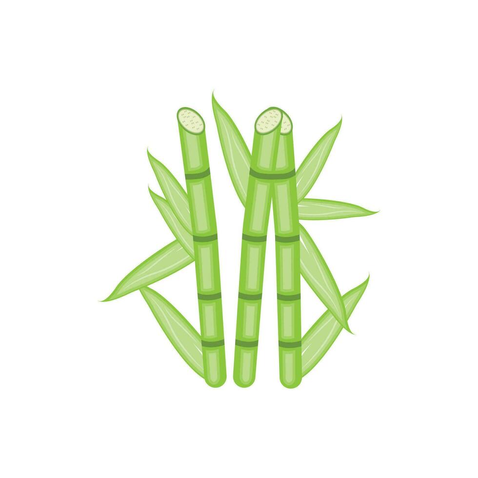 Bamboo Logo, Panda Food Green Plant Vector, Simple Minimalist Design, Illustration Element Template vector