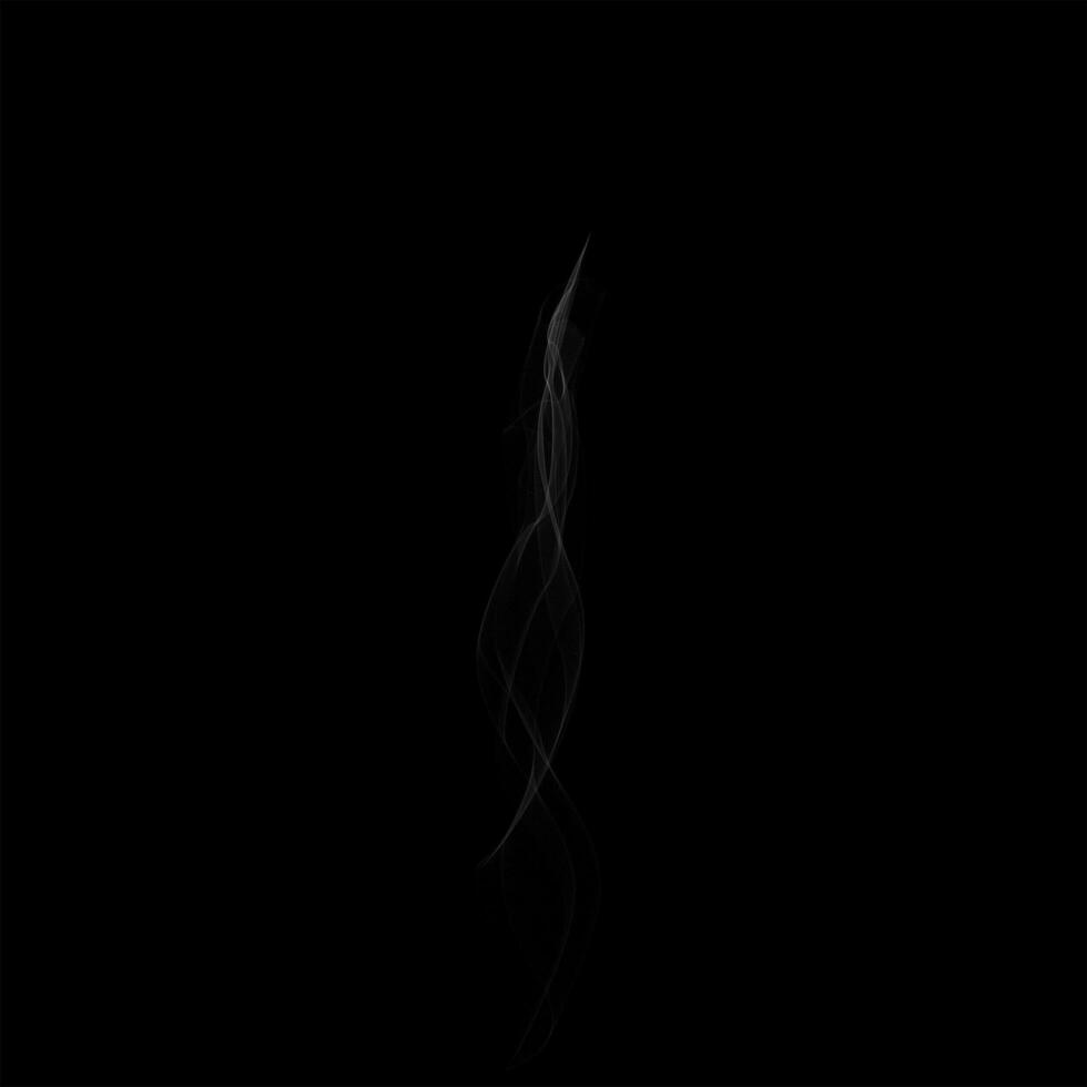 White swirl smoke isolated on black background photo