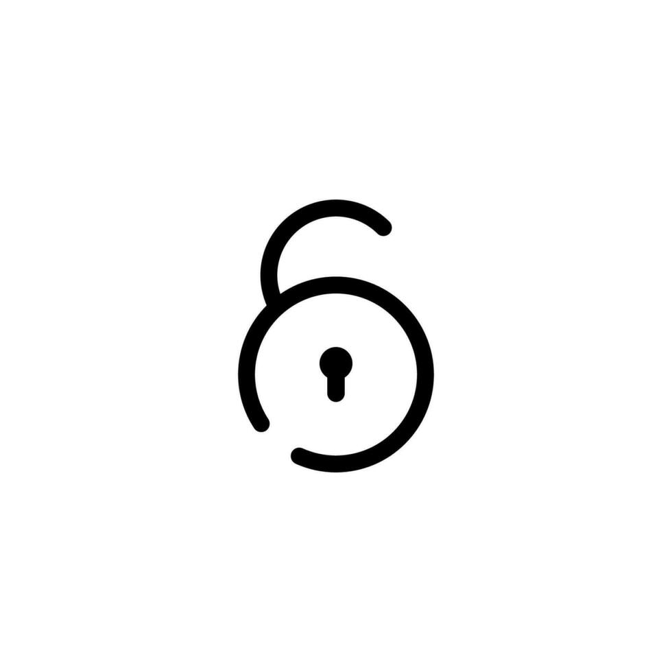 padlock, lock icon vector outline illustration