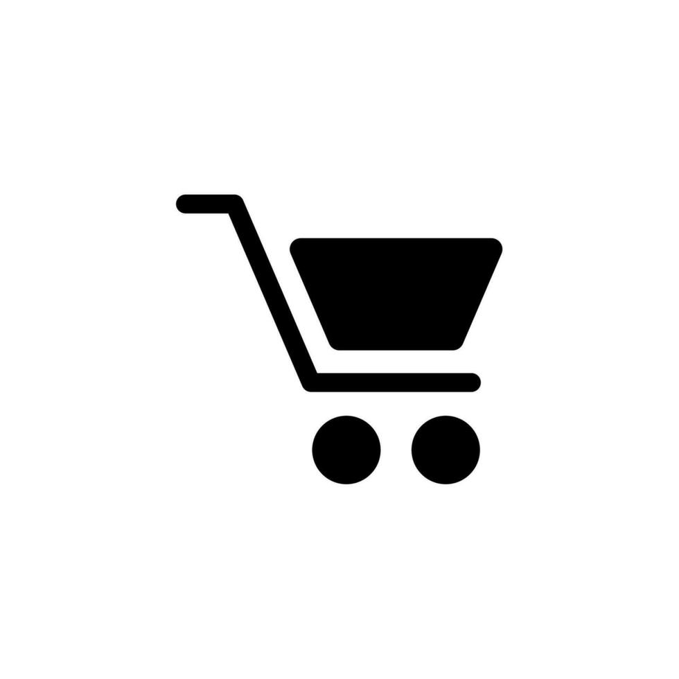 shopping cart icon. black and white silhouette design vector