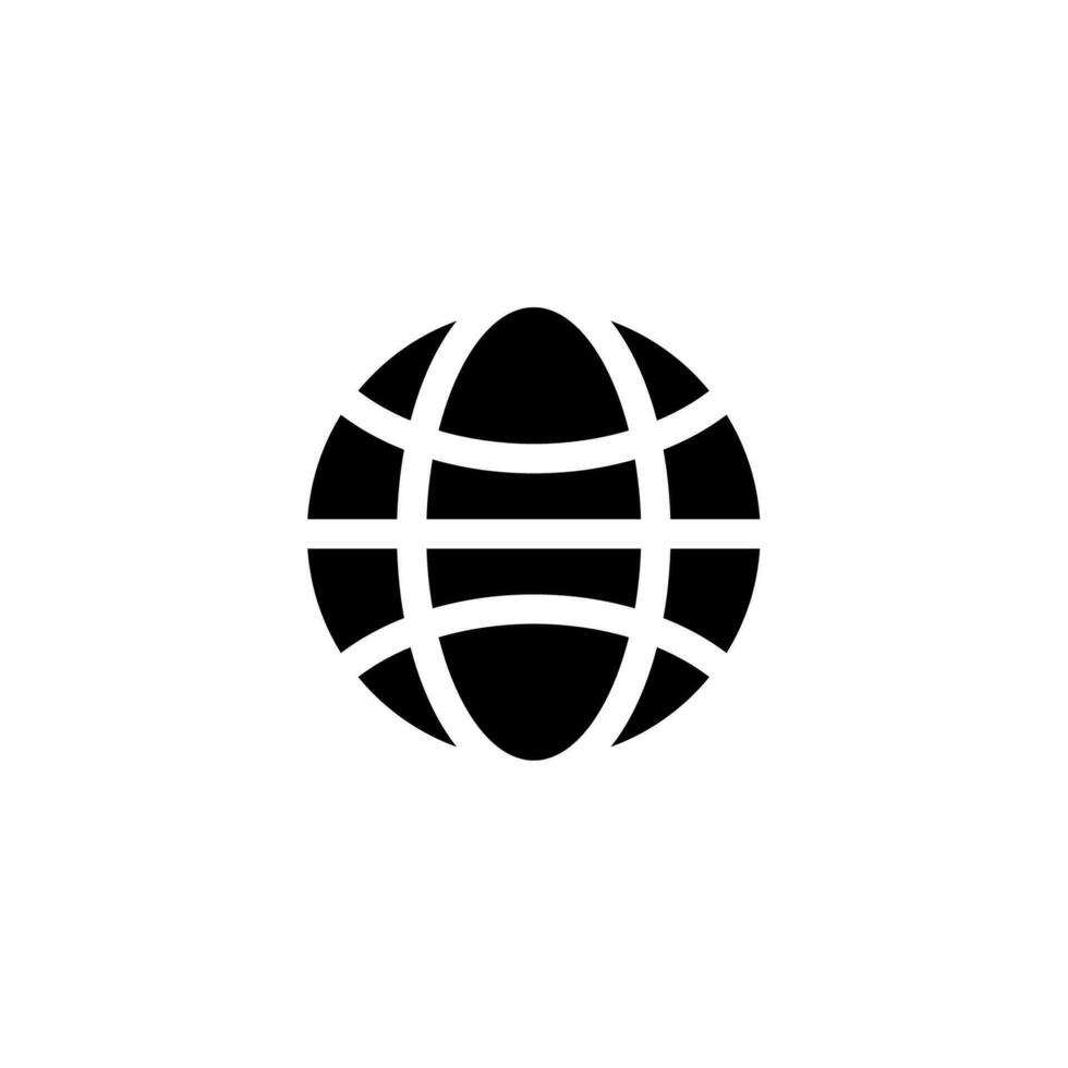 Globe silhouette symbol. earth vector illustration isolated on white background. black Web sign design.