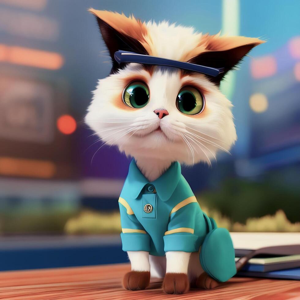 Fashionable cute cat - photo