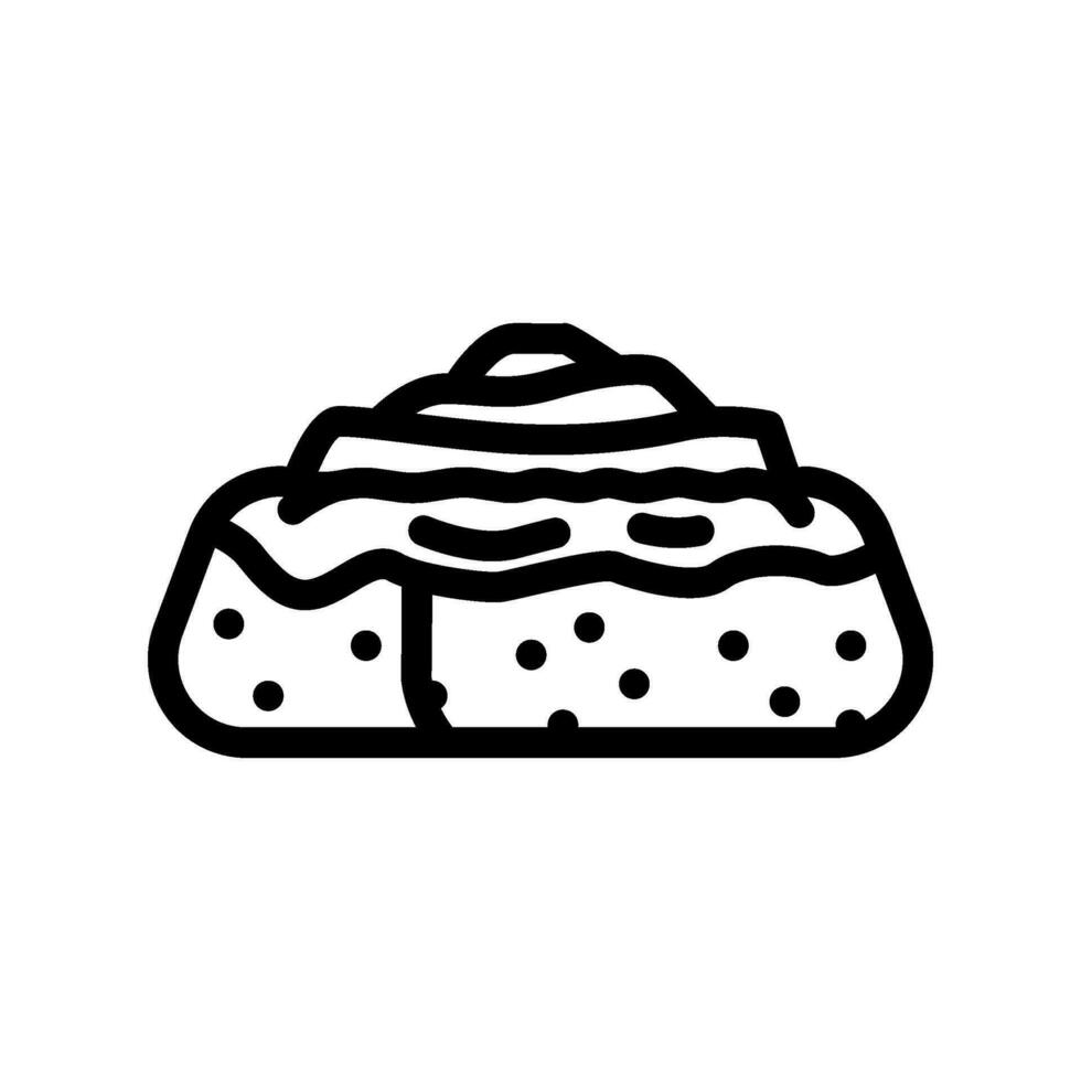 cinnamon bun food meal line icon vector illustration