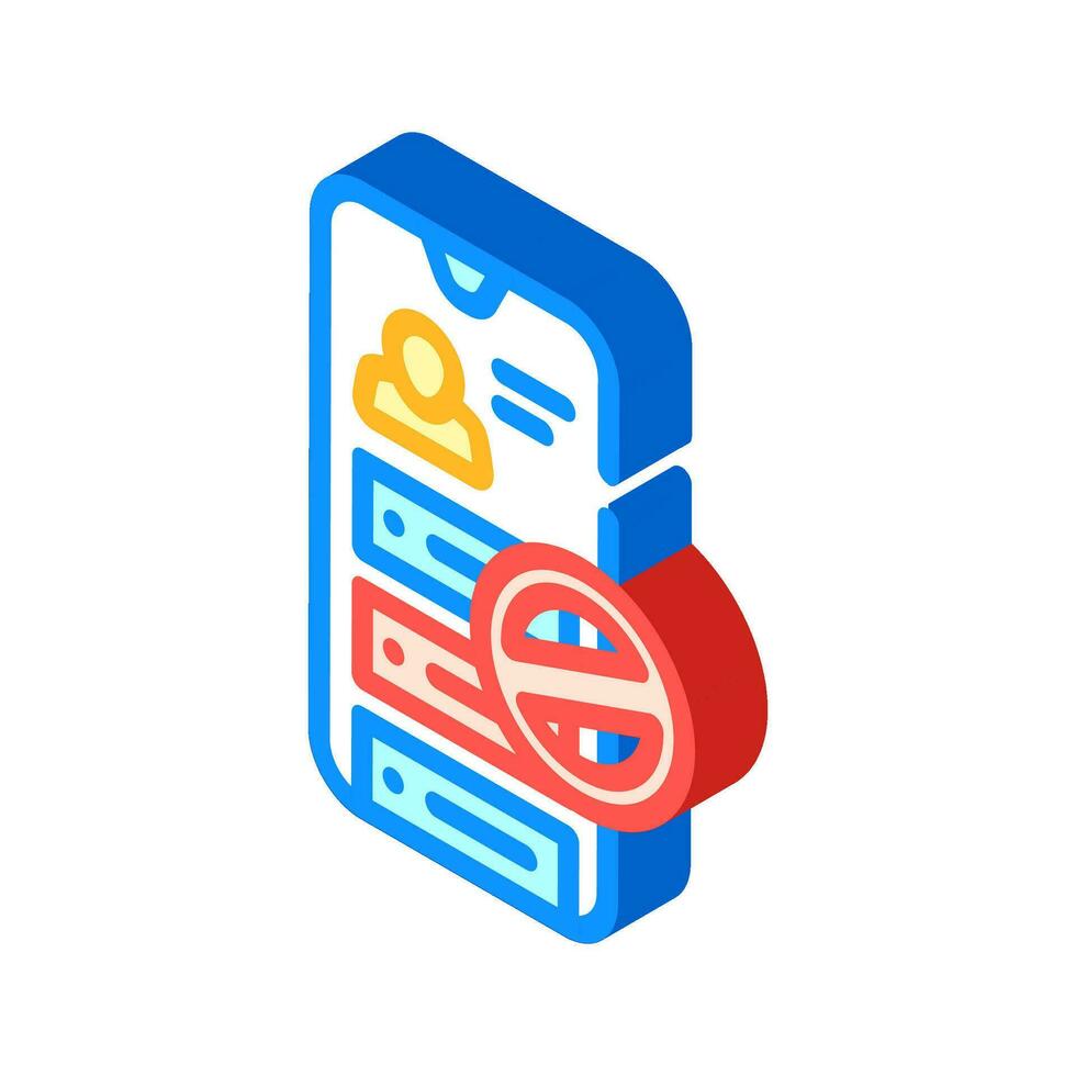 file deny isometric icon vector illustration