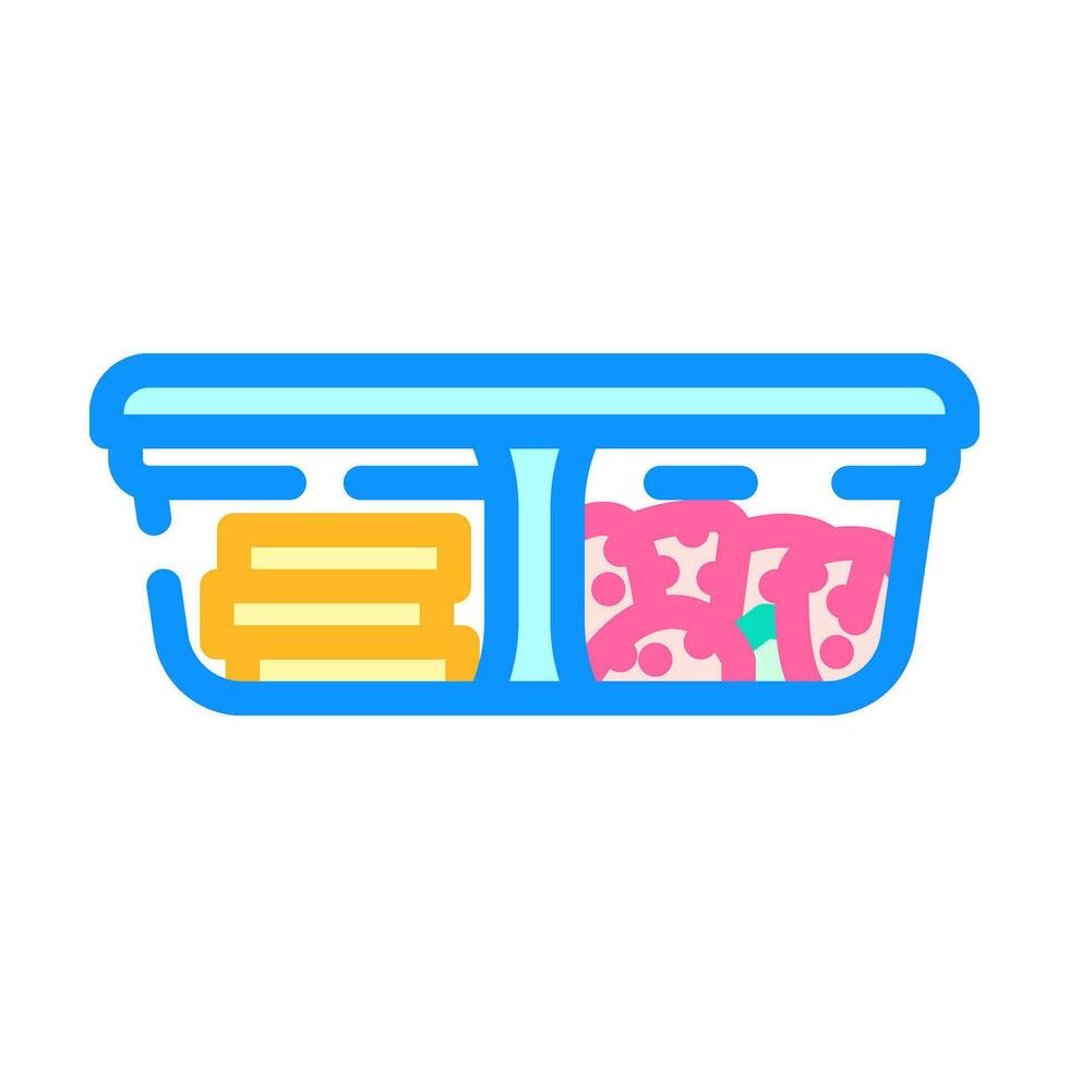 lunch box glass container color icon vector illustration