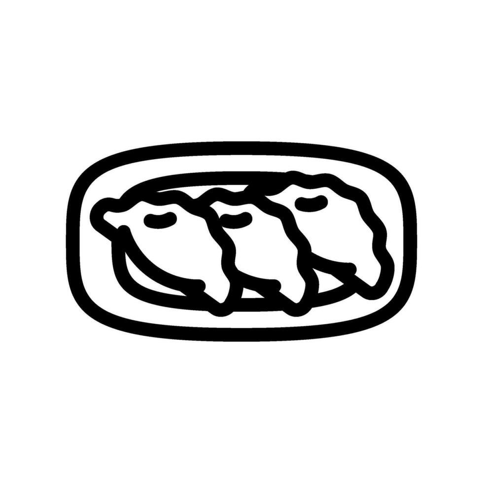 gyoza japonés comida línea icono vector ilustración