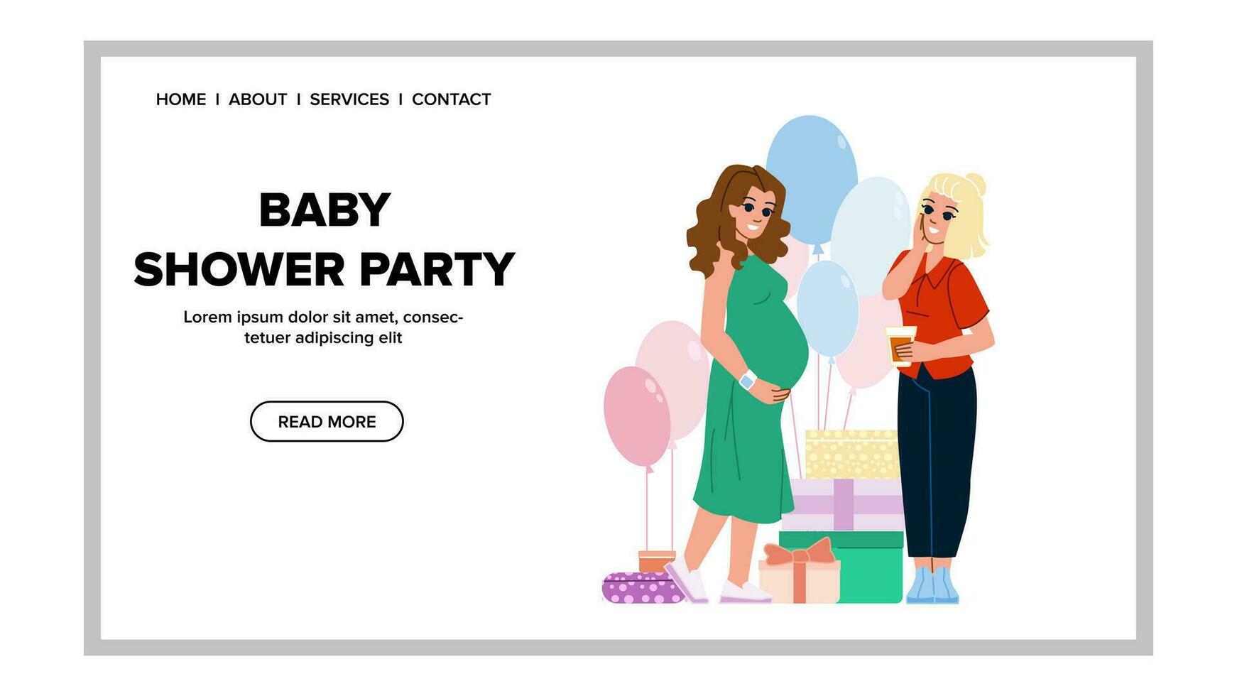 baby shower party vector