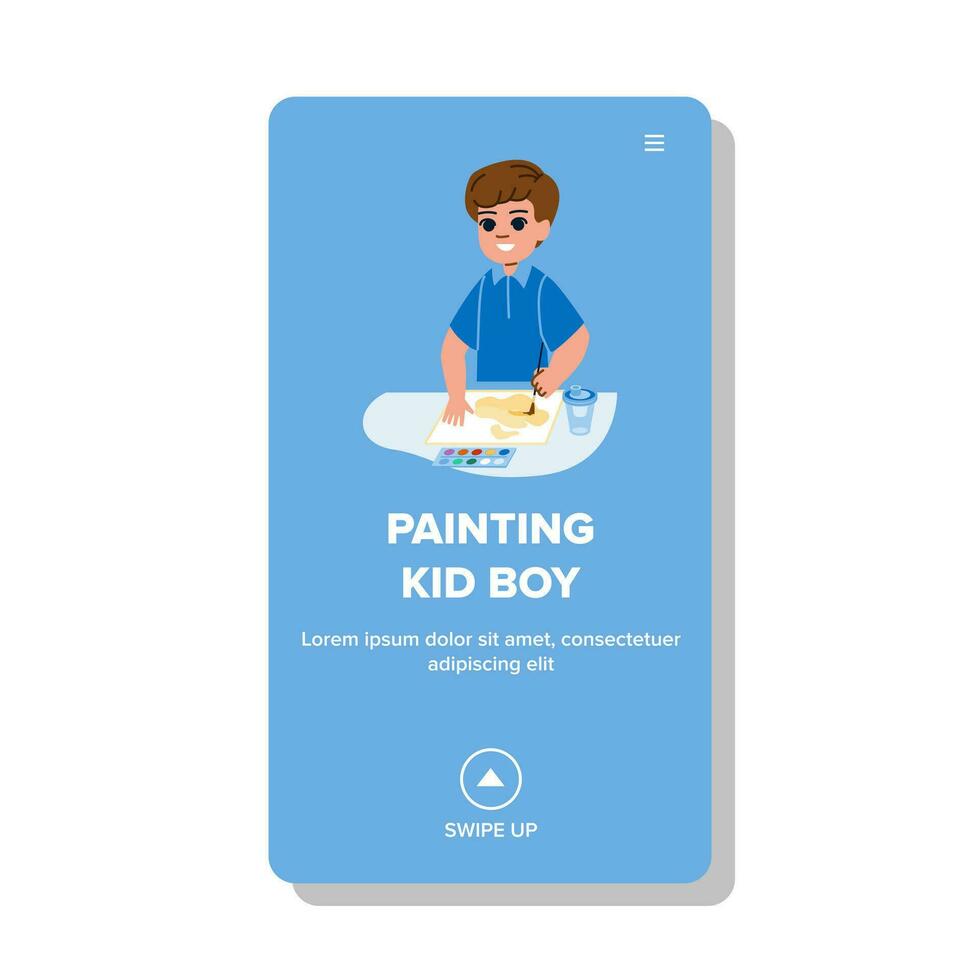 painting kid boy vector