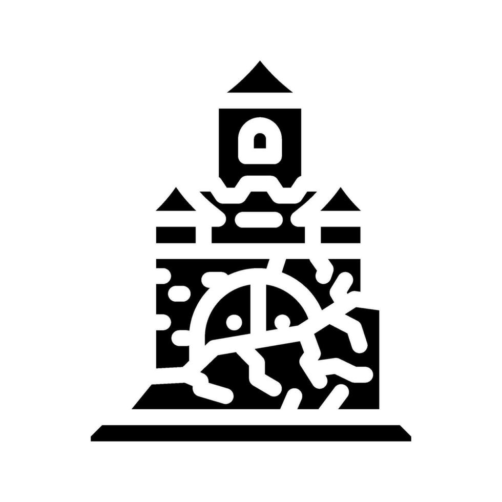ice castle winter season glyph icon vector illustration