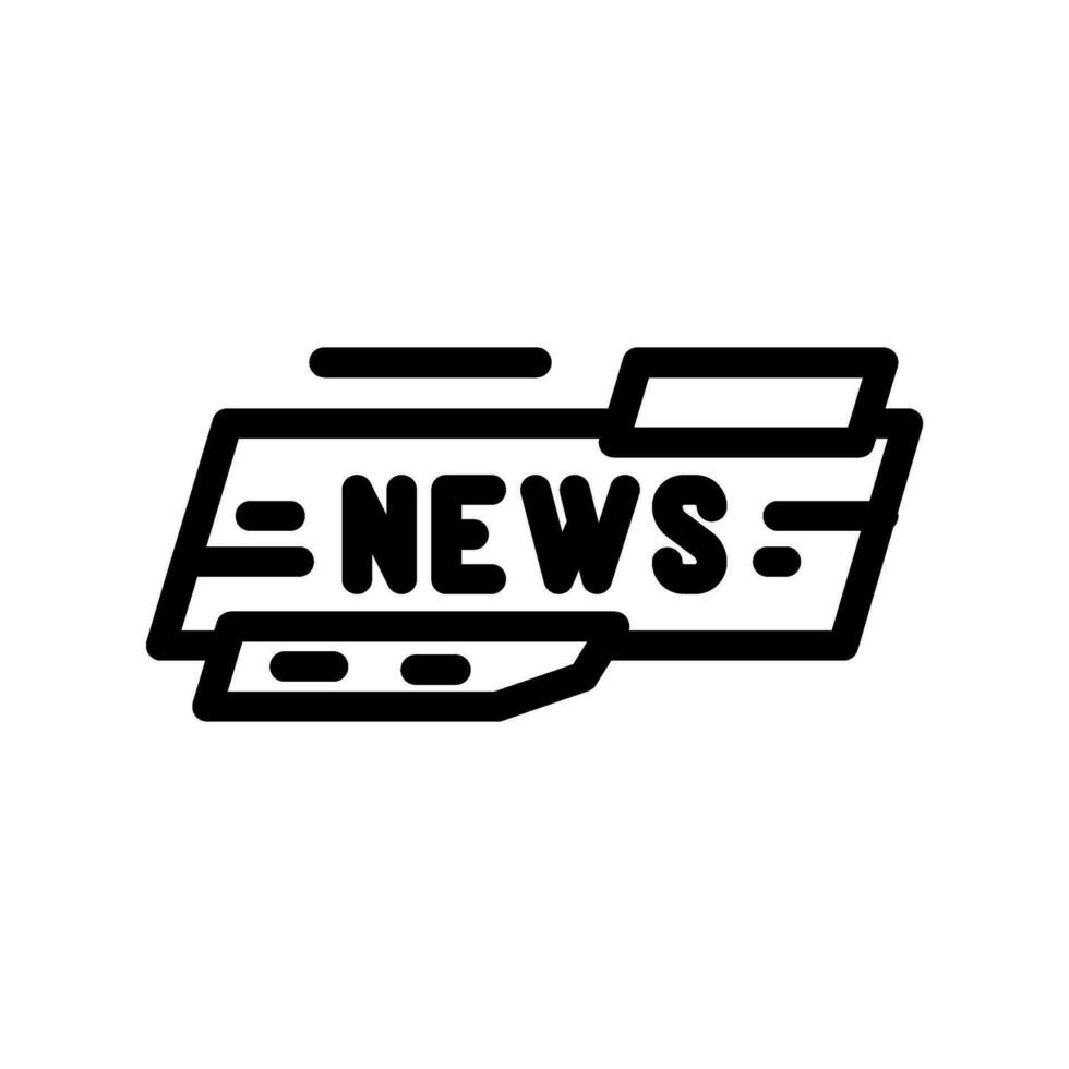 news ticker media line icon vector illustration