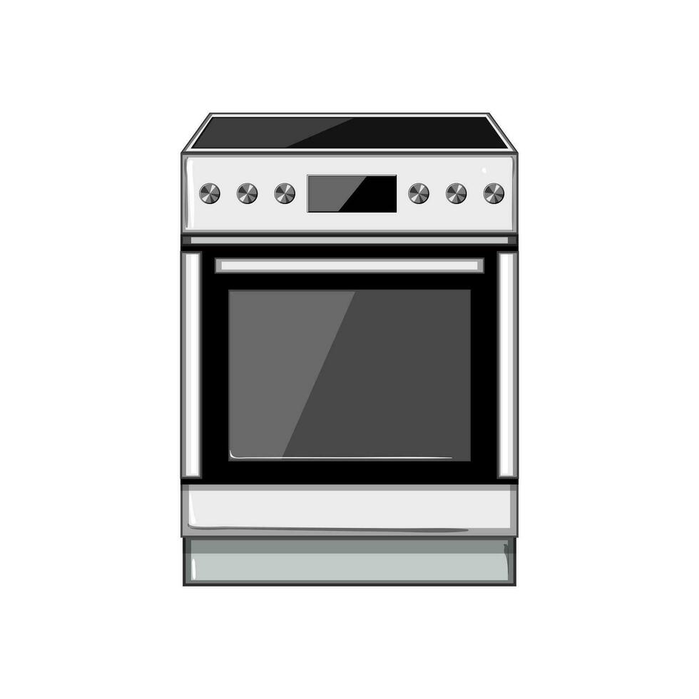 moderno cocina estufa dibujos animados vector ilustración