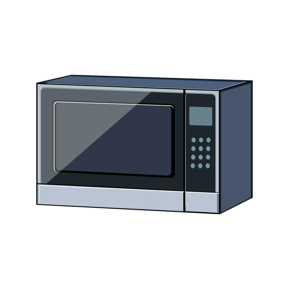 food microwave kitchen cartoon vector illustration