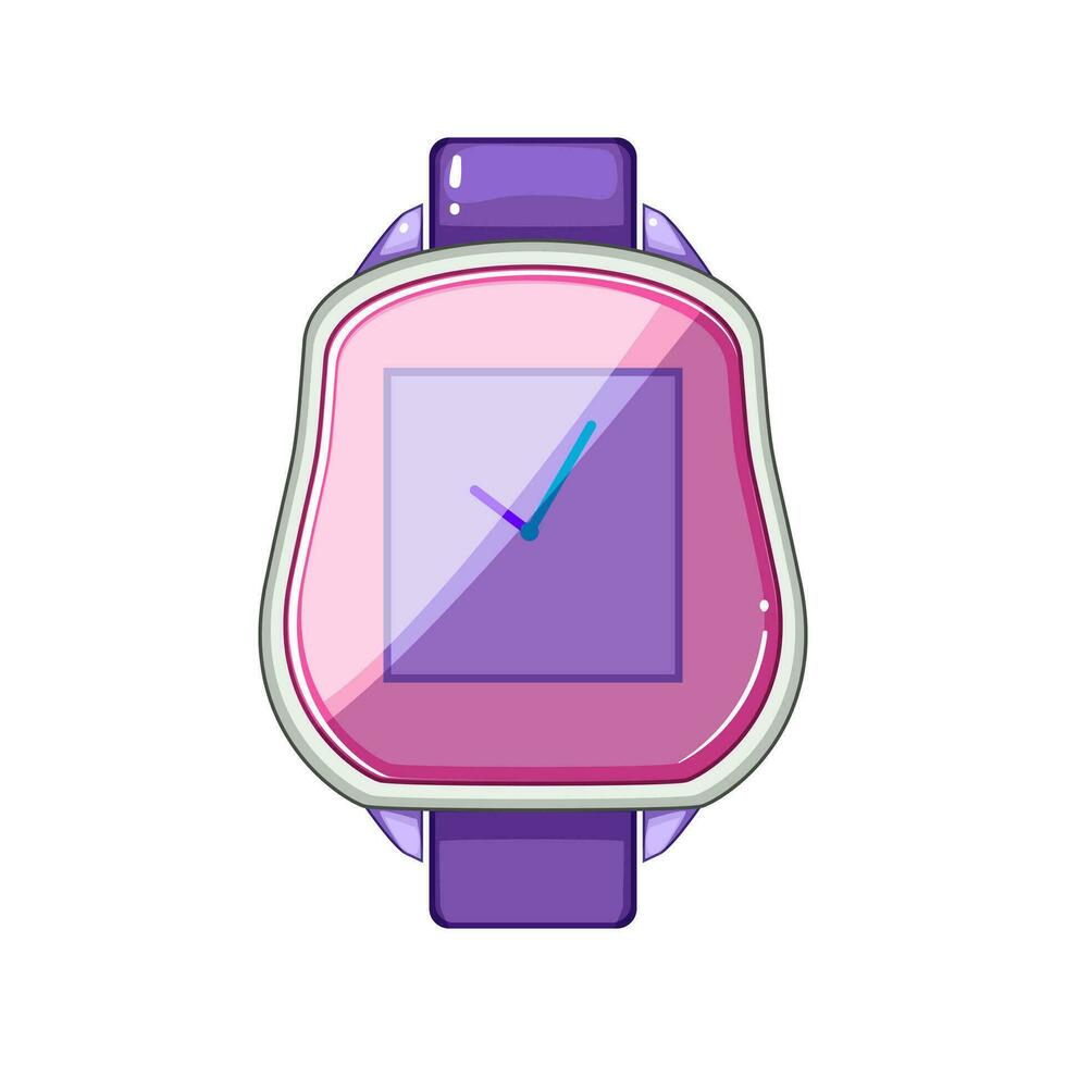 fashion kid watch time cartoon vector illustration