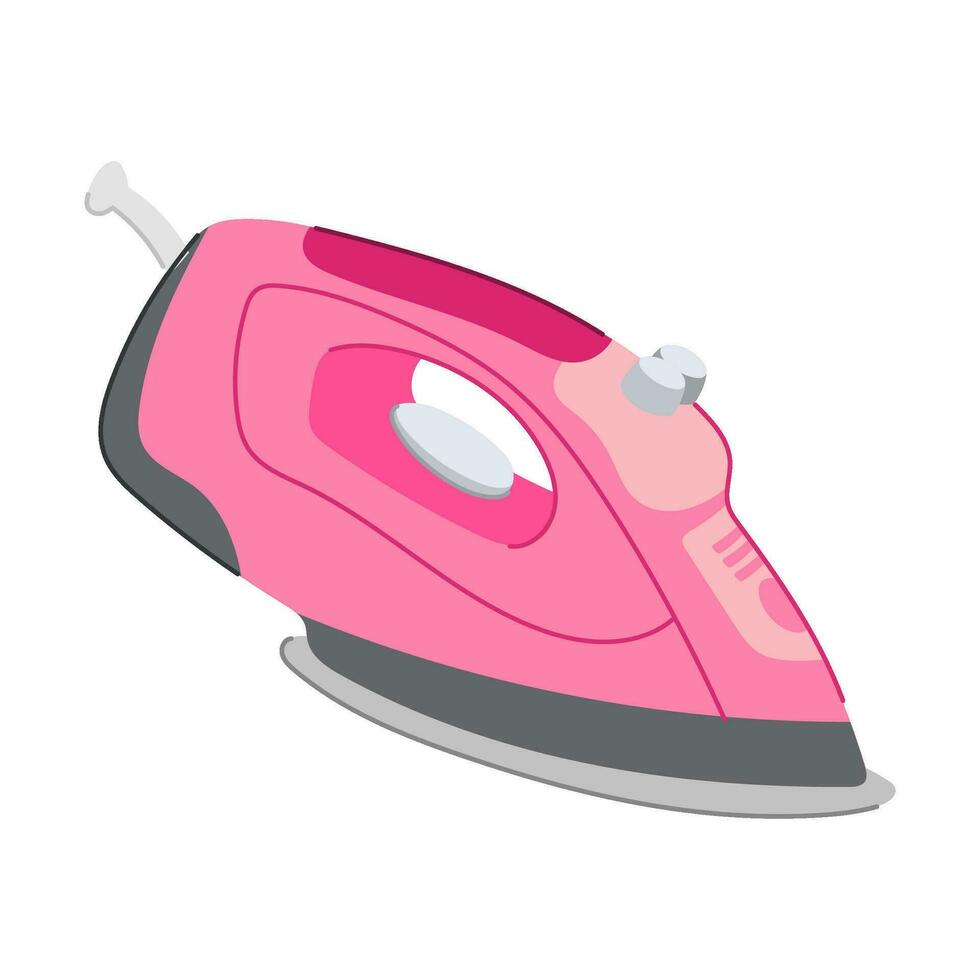 electric iron laundry cartoon vector illustration