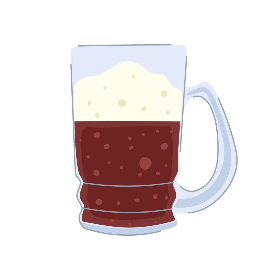 Ilustración de vector de dibujos animados de vaso de cerveza fría