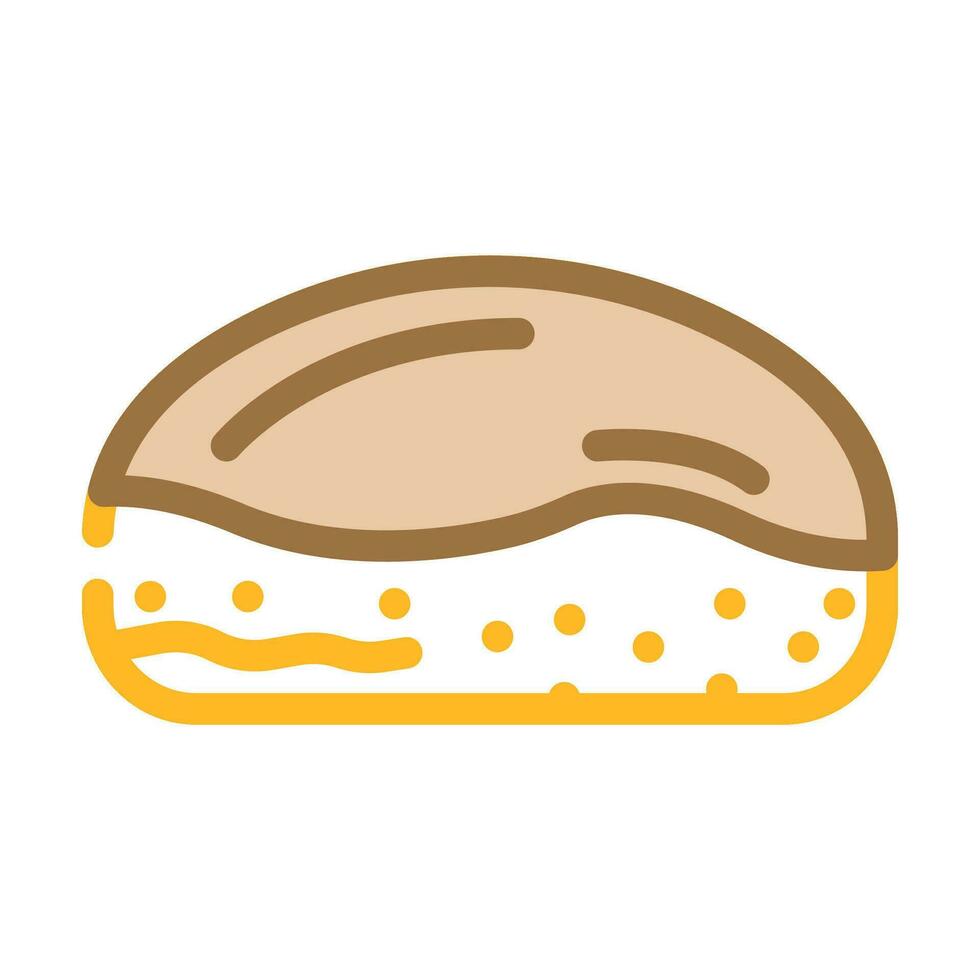 chocolate bun food meal color icon vector illustration